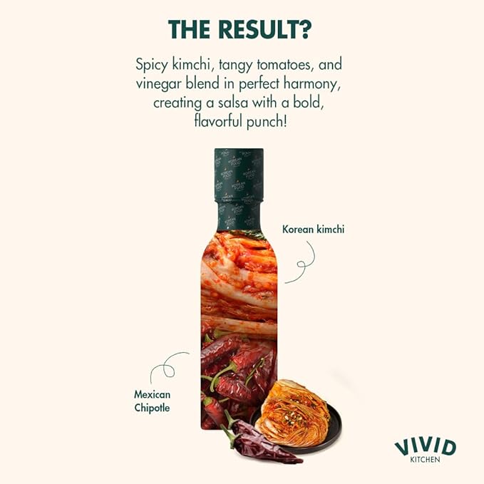 VIVID KITCHEN Kimchi Chipotle Mayo - Korean Fusion Sauce - 8.6 oz Bottle - Bold, Spicy, Creamy Condiment - No MSG or Preservatives - Perfect for Topping, Dipping, Spreading & Cooking