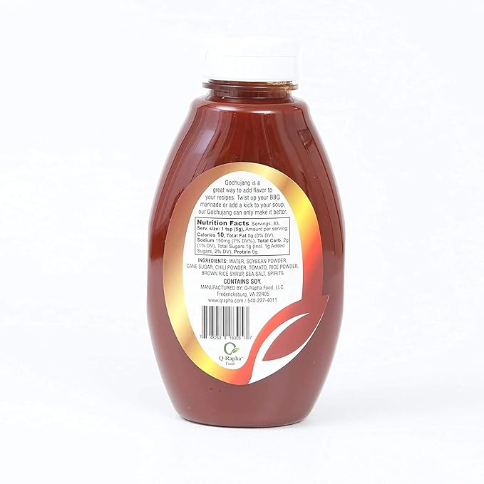 Q-Rapha Classic Korean Gochujang - GMO and Gluten free, Vegan (14.6oz)