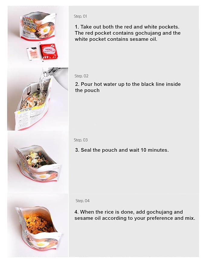 Minecook Kimchi Bibimbap Meals Ready to Eat 1 Pack of Bibimbap Korean Mixed Rice Bowl100g (3.53oz) 335 Kcal (Kimchi)