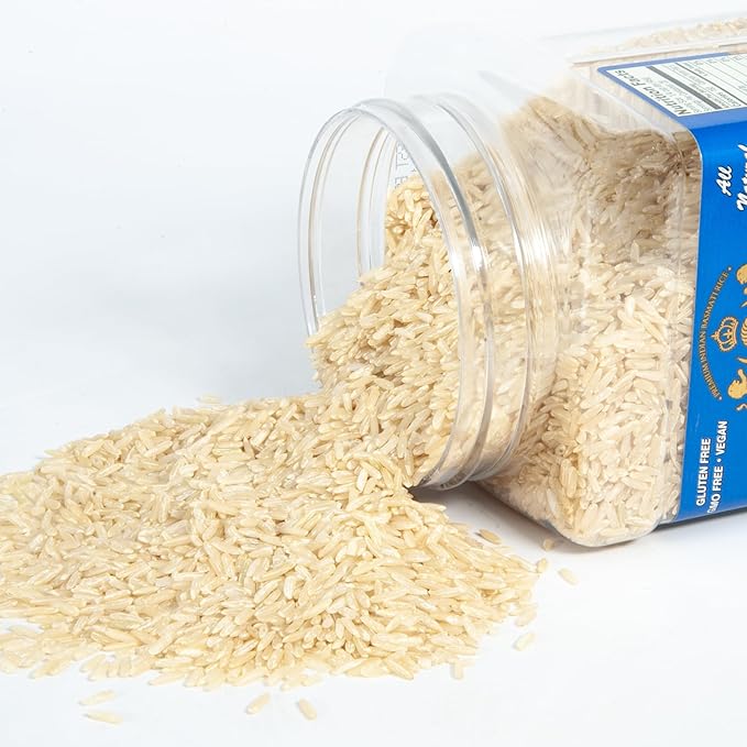 Golden Crown Organic Brown Jasmine Rice - 32 oz (2LB) | Naturally Aged Halal + Kosher, Extra Long Aromatic | Whole Grains From Thai HOM Mali, Non-GMO | Tasty and Delicious Flavorful Gluten-Free