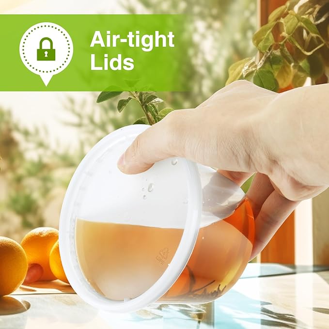 100 Set 8 oz Deli-Containers-with-Lids-Airtight-Plastic-Food-Storage-Containers-with-Lids-Soup-Slime-Overnight-Oat-To-Go-Containers