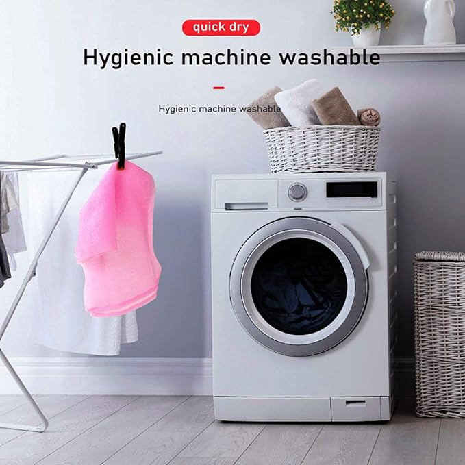 ARCH&M Exfoliating Washcloth Body Scrubber - 3 Pack Japanese Korean Spa Style Bath Towel for Dead Skin Removal, Extra Long 35” Back Scrubber with Premium Nylon Mesh for Smooth Glowing Skin (Gray x 3)