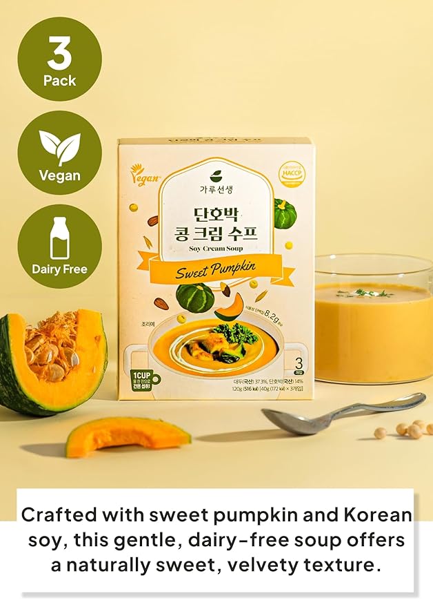 K FOOD KOREAN FOOD Sweet Pumpkin Soy Cream Soup 1.41oz(40g)*3packs Ready-to-Eat Breakfast