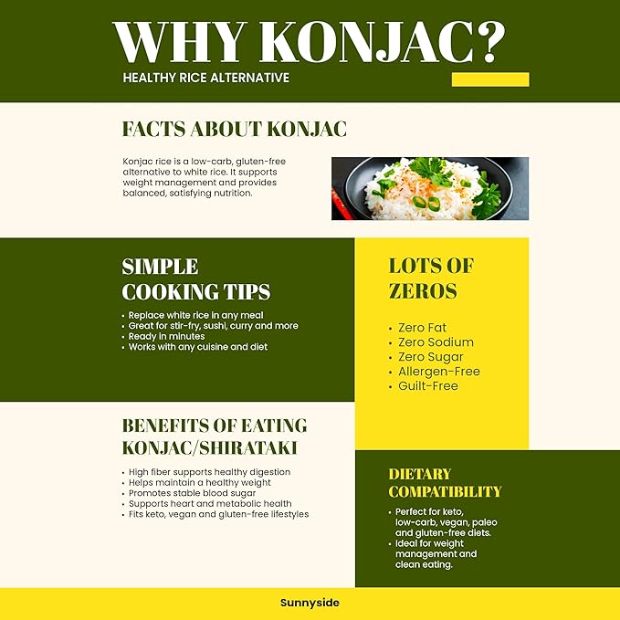 "konnyaku rice 2 packs Vegan,Gluten Free, Keto Friendly,Paleo, Kosher,Low Carbs 0 Fat, low calorie konnyaku high fiber rice 100g*10 1-20 packs
