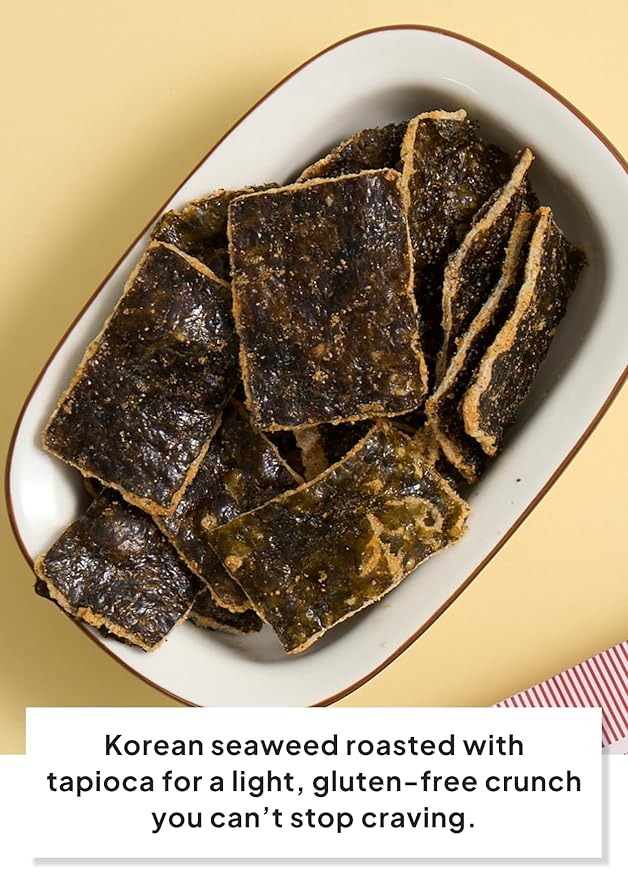 Korean Food SEA*ART Kimchi Flavored Seaweed Nachos - Crispy Vegan Snack with Bold Korean Flavor, Gluten-Free Seaweed Nachos, 1.41oz (40g)