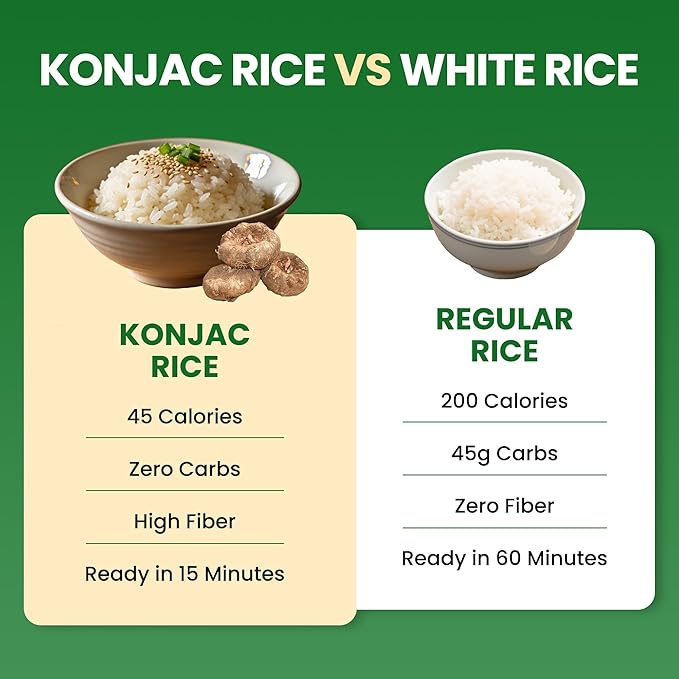 "konnyaku rice 2 packs Vegan,Gluten Free, Keto Friendly,Paleo, Kosher,Low Carbs 0 Fat, low calorie konnyaku high fiber rice 100g*10 1-20 packs