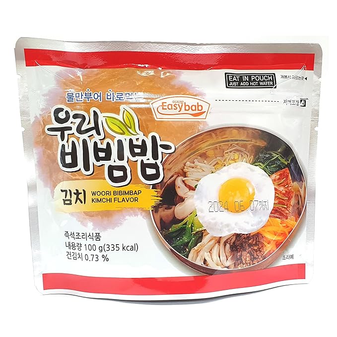 Minecook Kimchi Bibimbap Meals Ready to Eat 1 Pack of Bibimbap Korean Mixed Rice Bowl100g (3.53oz) 335 Kcal (Kimchi)