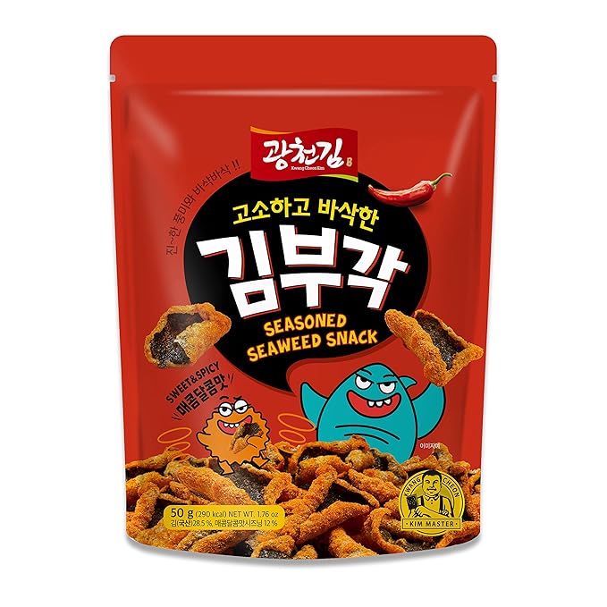 Baked Seaweed Snacks - Sweet’N Spicy Seasoned Gimbugak, 1.76oz