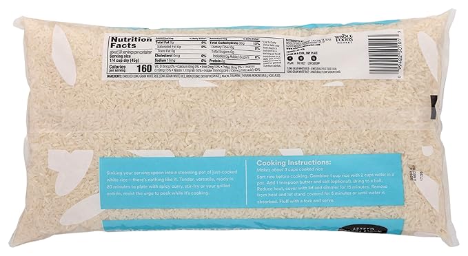 365 by Whole Foods Market, Enriched Long Grain White Rice, 80 Ounce (Pack of 2)